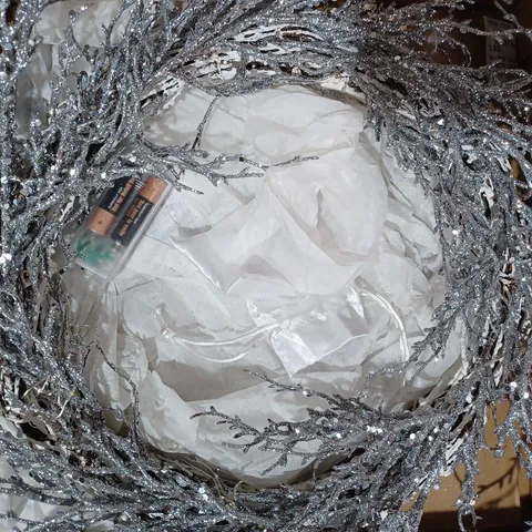 JM BY JULIEN MACDONALD PRE LIT GLITTER SEQUIN WREATH