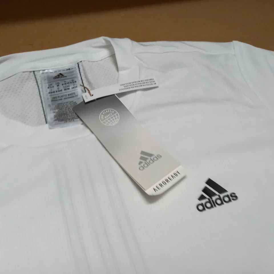 ADIDAS WHITE T-SHIRT - UK M 12 - 14