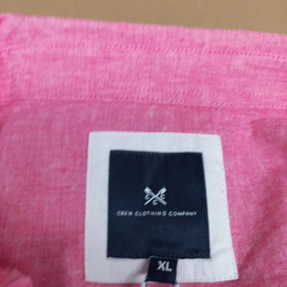 CREW CLOTHING COMPANY PINK SHORT-SLEEVE BUTTON-DOWN SHIRT – UK SIZE XL