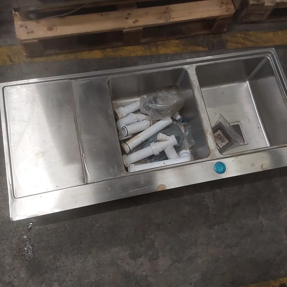 COMMERCIAL STAINLESS STEEL DOUBLE BOWL SINK BASIN