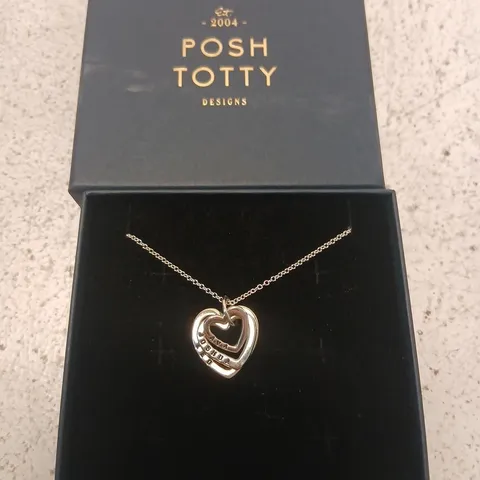 POSH TOTTY DESIGNS MAKE IT PERSONAL FAMILY NAMES HEART NECKLACE