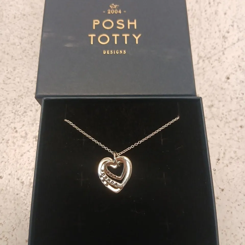 POSH TOTTY DESIGNS MAKE IT PERSONAL FAMILY NAMES HEART NECKLACE