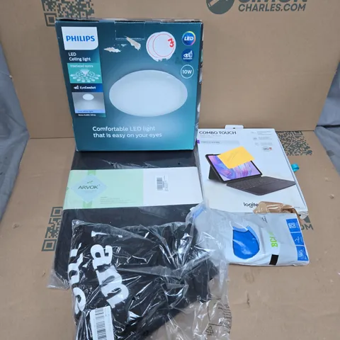 APPROXIMATELY 15 ASSORTED ITEMS TO INCLUDE PHILIPS LED CEILING LIGHT, COMBO TOUCH CASE, REUSABLE MASK, ETC