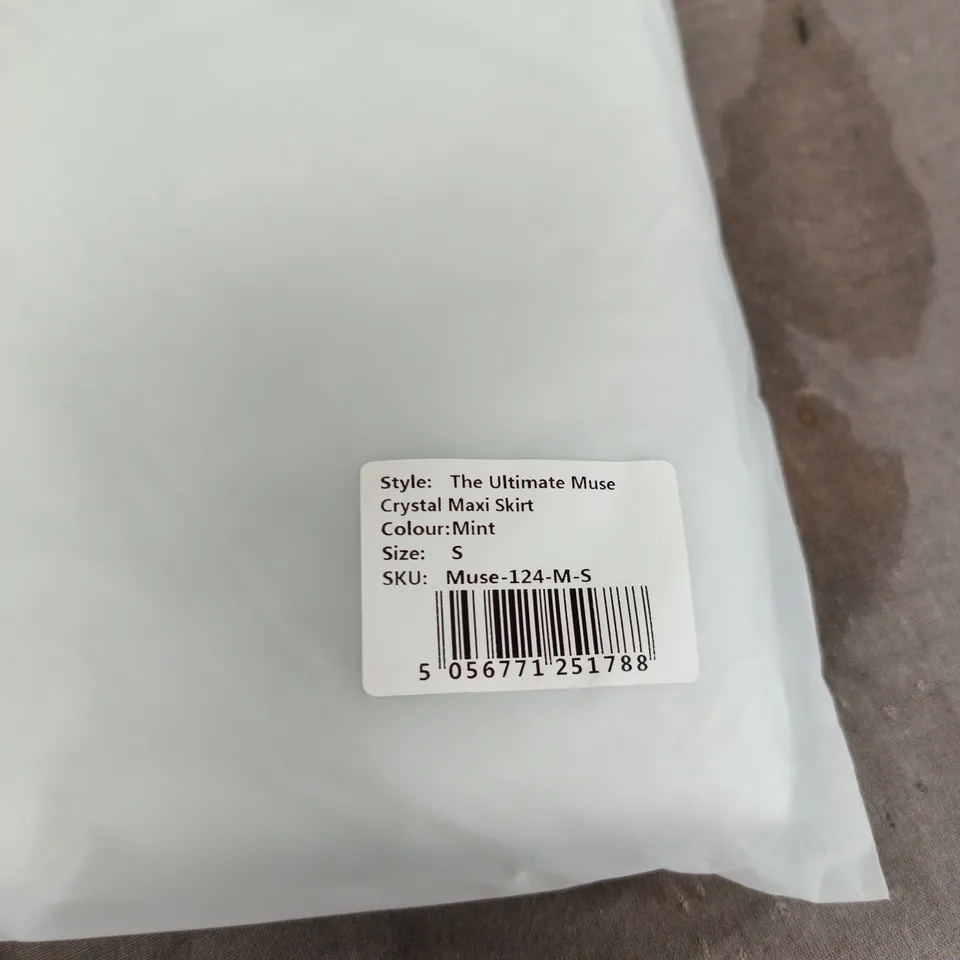 BAGGED ODDMUSE THE ULTIMATE MUSE CRYSTAL MAXI SKIRT – MINT, SIZE S