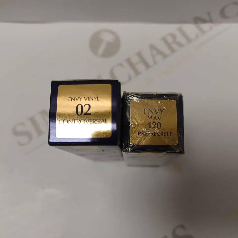 LOT OF 2 ESTEE LAUDER PRODUCTS TO INCLUDE PURE COLOUR ENVY LIP COLOUR #02 CONTROVERSIAL & PURE COLOR ENVY MATTE LIPSTICK #120 IRREPRESSIBLE 