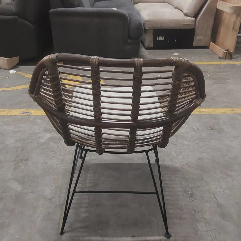 DESIGNER WOODEN CHAIR WITH METAL BASE