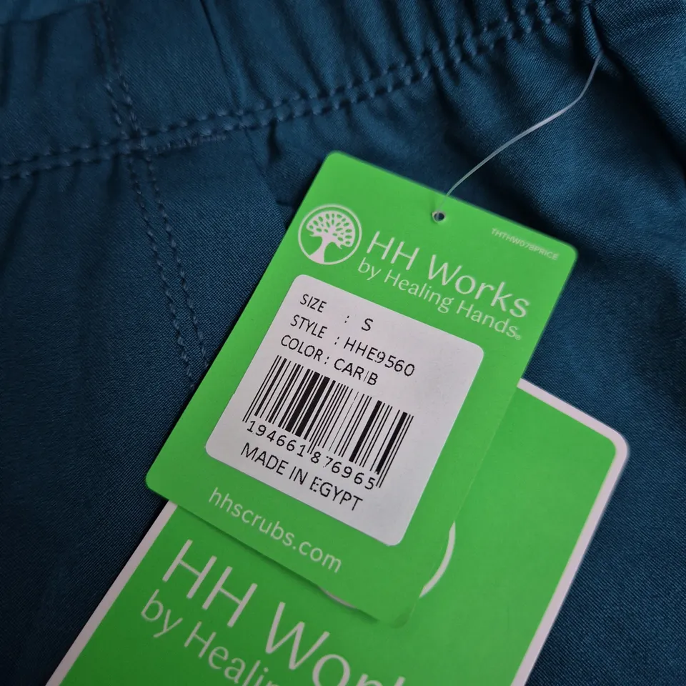 HH WORKS BY HEALING HANDS SCRUBS PANTS – CARIB (CARIBBEAN BLUE) – SIZE S
