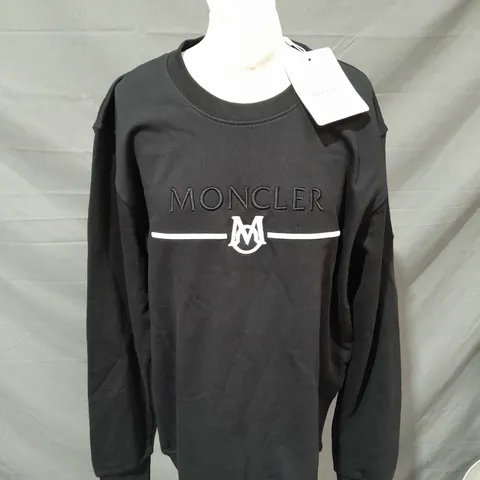 MONCLER BLACK CREW SWEATSHIRT - SIZE XXL