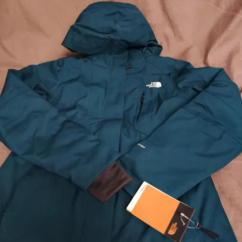 THE NORTH FACE TEAL WATERPROOF JACKET WITH HOOD - WOMENS  - SIZE M