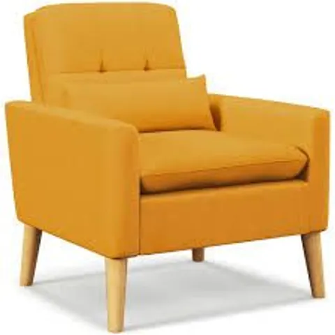 BOXED COSTWAY YELLOW MID CENTURY MODERN ACCENT CHAIR