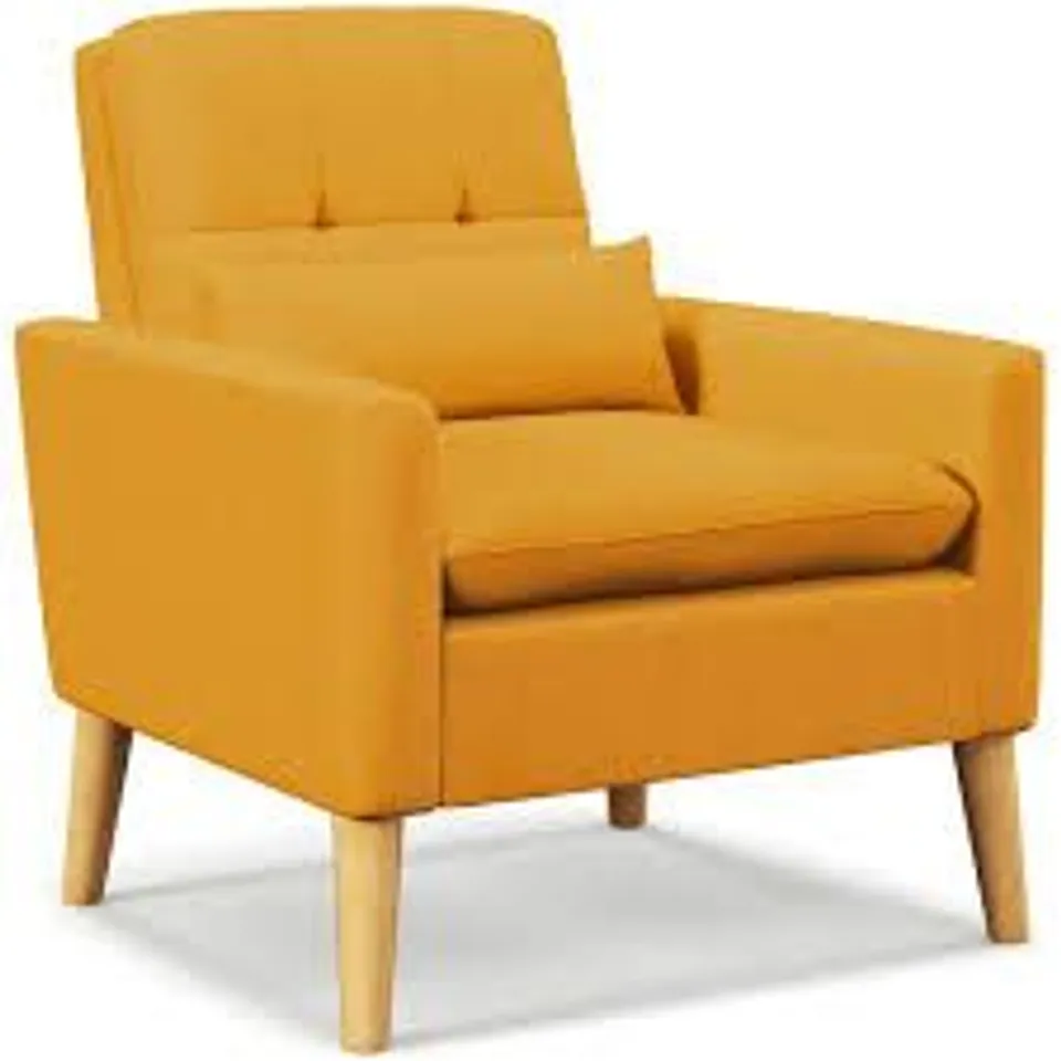 BOXED COSTWAY YELLOW MID CENTURY MODERN ACCENT CHAIR