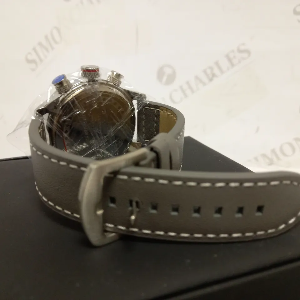 ZIHLMANN & CO SPORTS CHRONOGRAPH STYLE LEATHER STRAP WATCH RRP £560