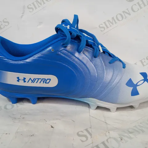 BOXED PAIR OF UNDER ARMOUR NITRO FOOTBALL BOOTS IN BLUE/WHITE GRADIENT UK SIZE 12