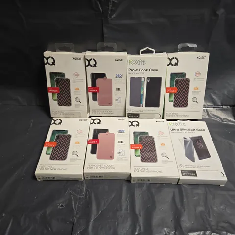 APPROXIMATELY 50 ASSORTED PHONE CASES IN VARIOUS STYLES & COLOURS FOR PHONES SUCH AS SONY XPERIA XA, IPHONE X, SONY XPERIA X COMPACT, ETC