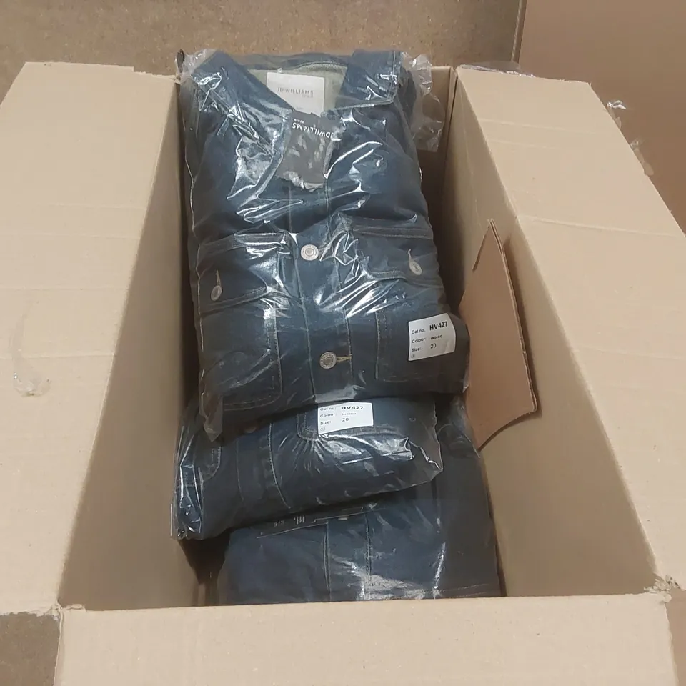 BOX CONTAINING APPROXIMATELY 5x BRAND NEW JD WILLIAMS INDIGO JUMPSUITS - SIZE 20