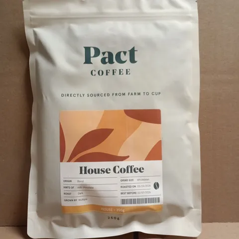 PACT COFFEE - WHOLEBEAN DARK ROAST HOUSE COFFEE (250G)