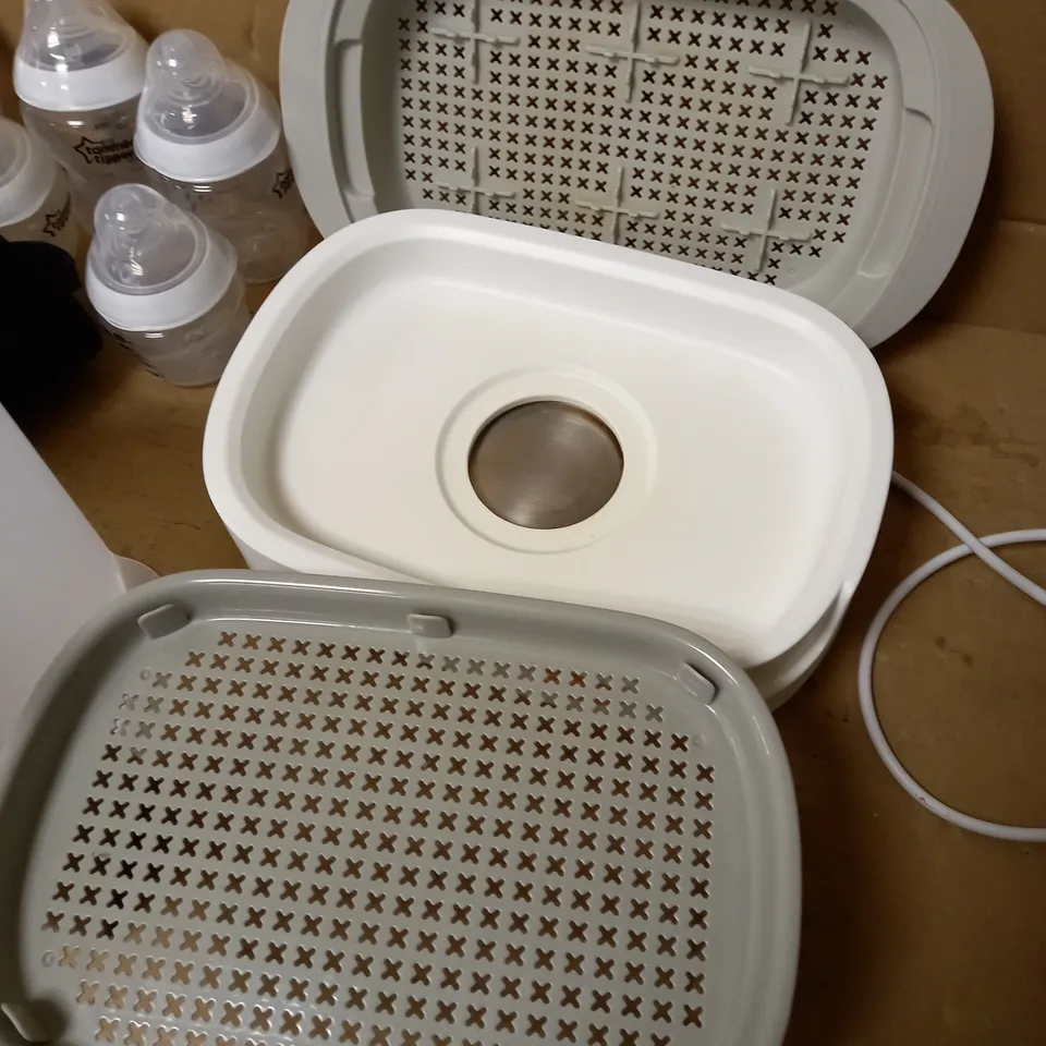 TOMMEE TIPPEE STERILISER, BOTTLE WARMER AND BOTTLE BUMPER SET