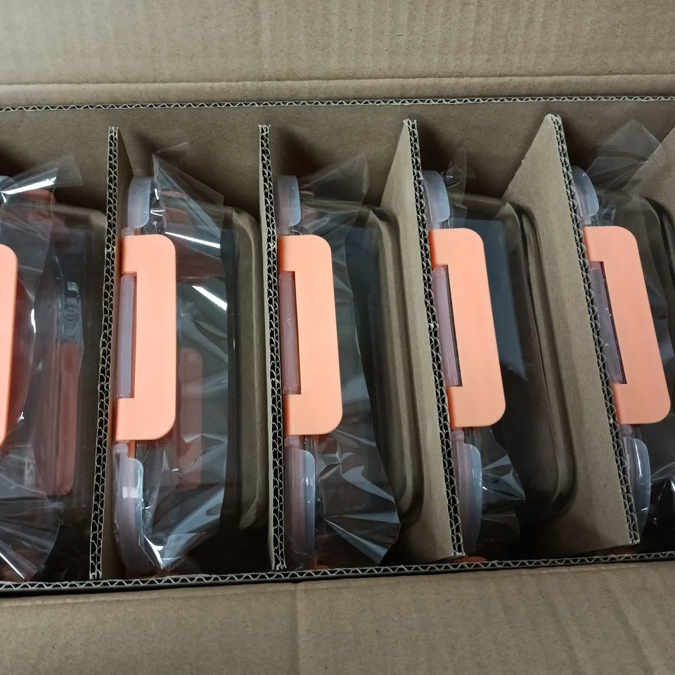 BOXED INNATECK 5-PIECE GLASS FOOD STORAGE CONTAINERS WITH AIRTIGHT LIDS – ORANGE