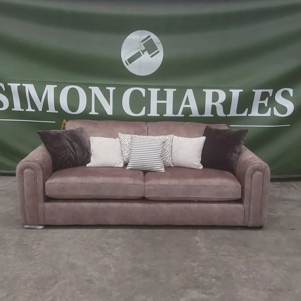 QUALITY DESIGNER AMARA 3 SEATER VELVET UPHOLSTERED SOFA