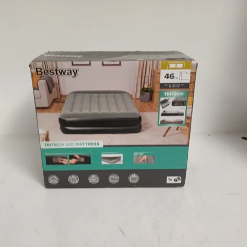BOXED BESTWAY TRITECH AIR MATTRESS - 2.02M X 1.52M