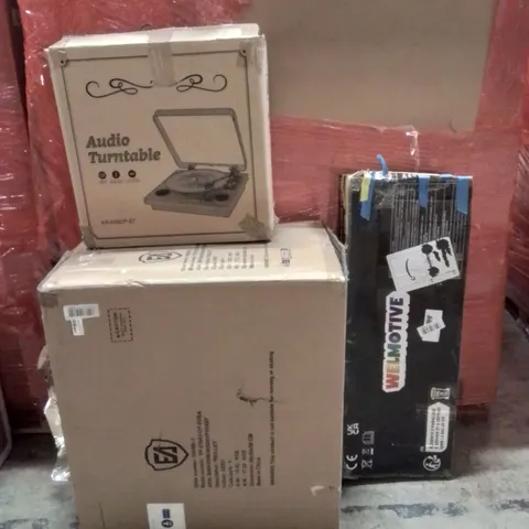 PALLET OF ASSORTED HOUSEHOLD GOODS AND PRODUCTS TO INCLUDE;TROLLEY,SCOOTER,AUDIO TURNTABLE