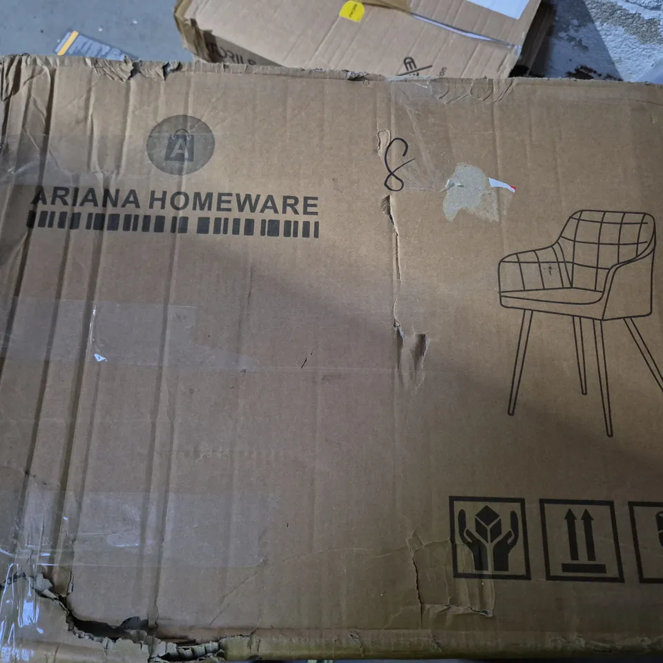 ARIANA HOMEWARE UPHOLSTERED PAIR OF DINING CHAIRS – GREY 