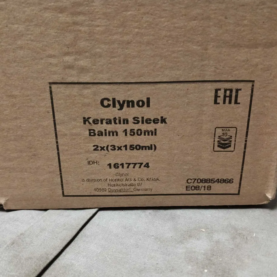 LOT OF 12 CLYNOL KERATIN SLEEK 150ML BLOW DRYING BALMS