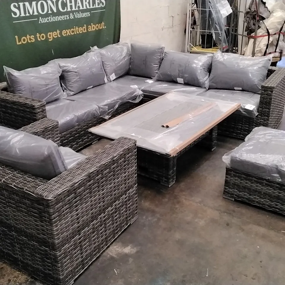 ARUBA 6 PIECE PADDED CORNER SET WITH TABLE AND STOOL (4 OF 4 BOXES)