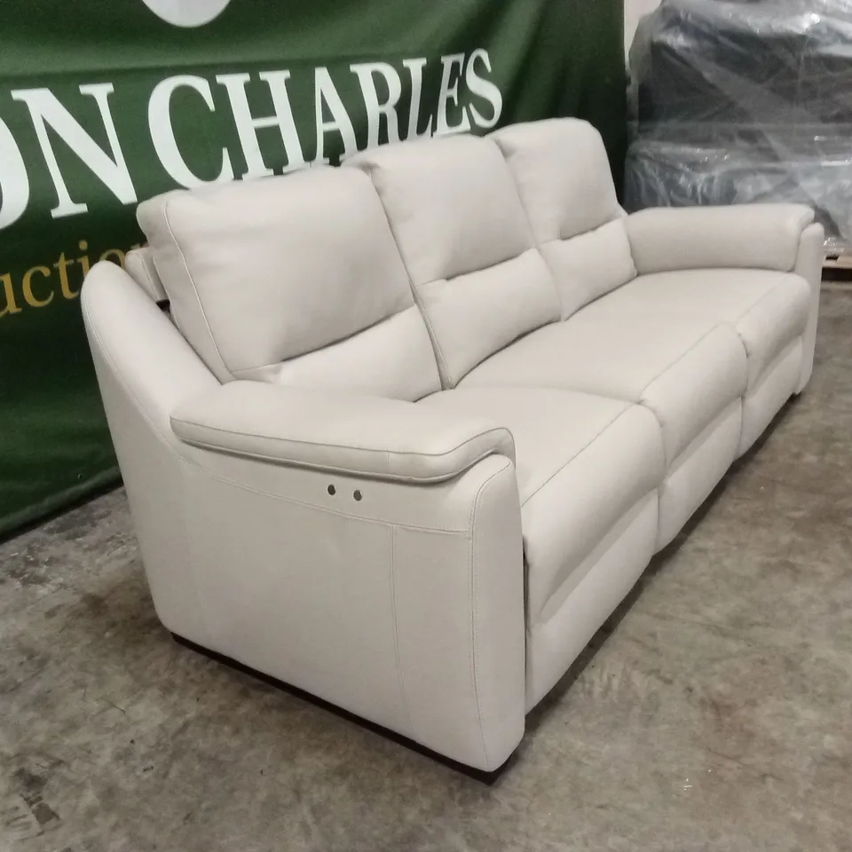 QUALITY DESIGNER ITALIAN MADE AVOLA 3 SEATER LEATHER ELECTRIC 2-RECLINER SOFA 