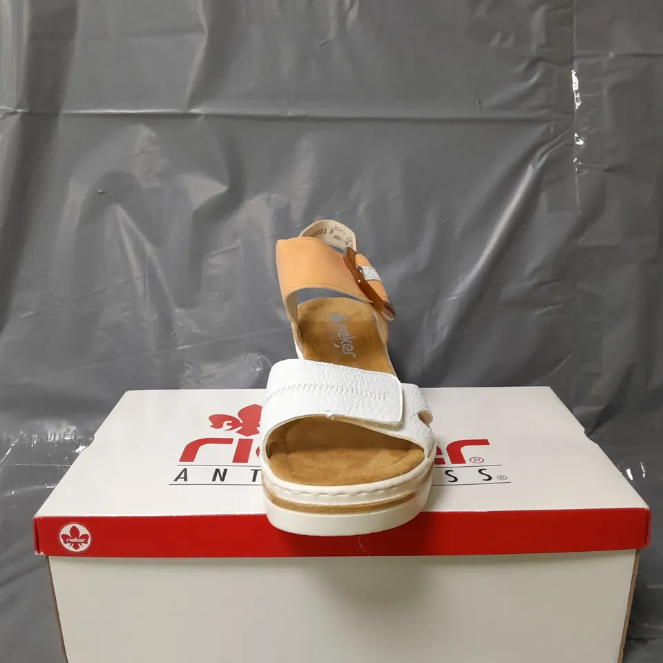 RIEKER WEDGE BUCKLE SANDALS APRICOT SIZE 7.5