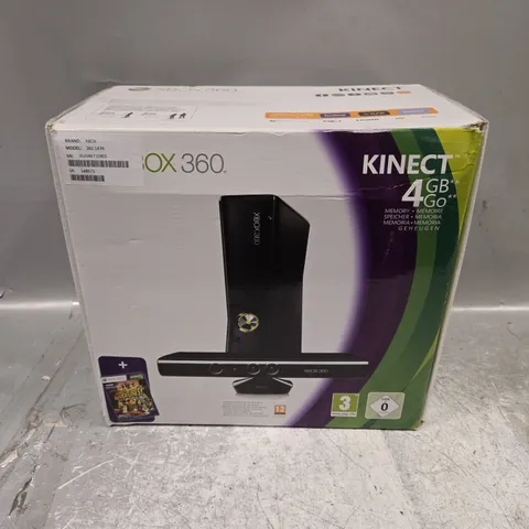 BOXED XBOX 360 GAMING CONSOLE WITH KINECT CAMERA 