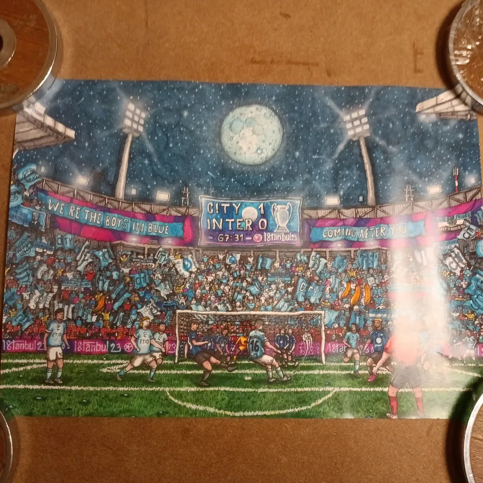 MANCHESTER CITY RODRI ISTANBUL GOAL CHAMPION'S LEAGUE FINAL ART PRINT