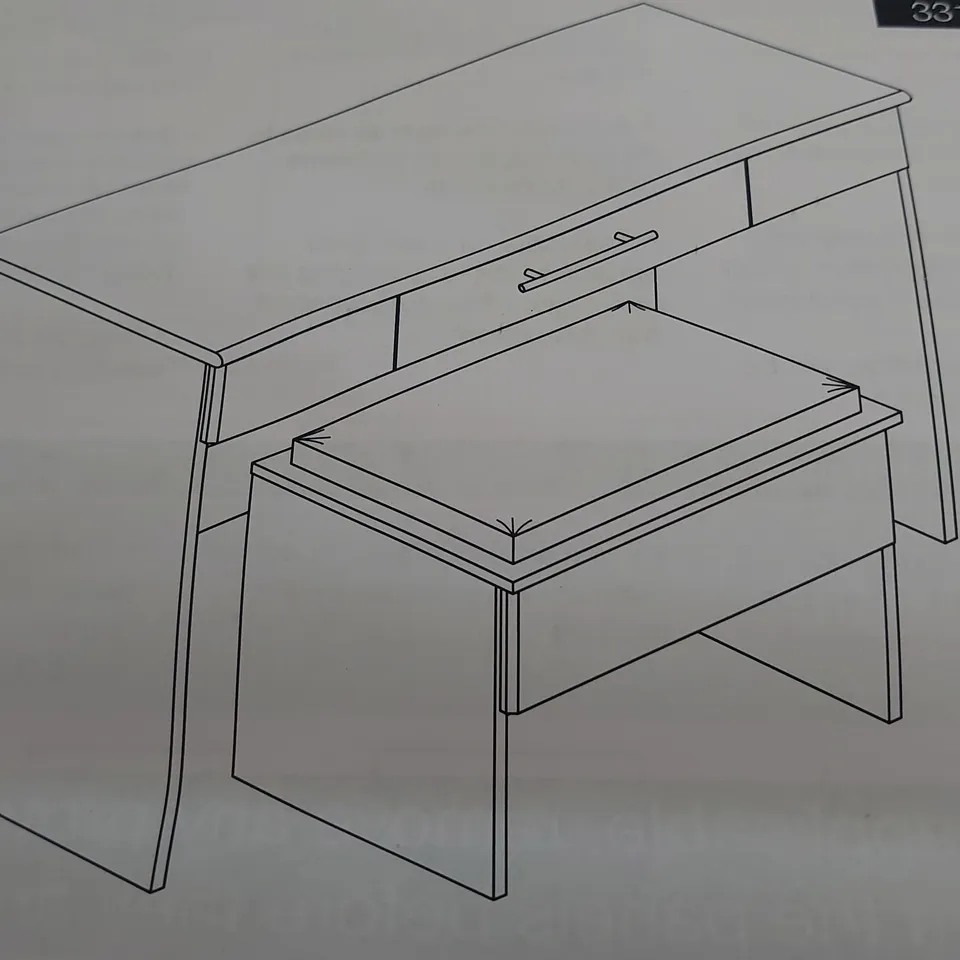 BRAND NEW BOXED NORMANDY DRESSER AND STOOL OAK (1 BOX)