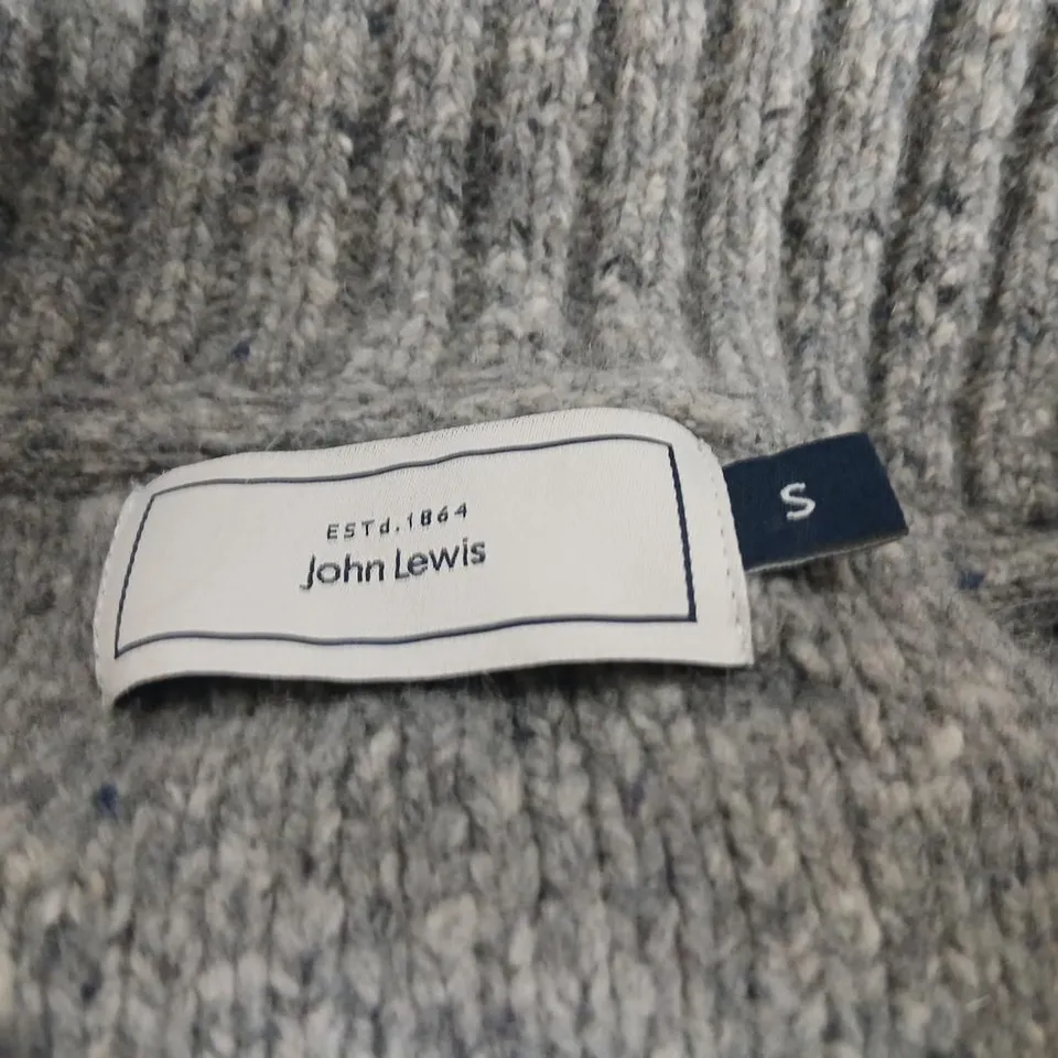JOHN LEWIS GREY KNIT CARDIGAN, SIZE S