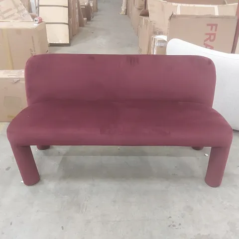 QUALITY DESIGNER MASON PLUM VELVET 3 SEATER DINING BENCH