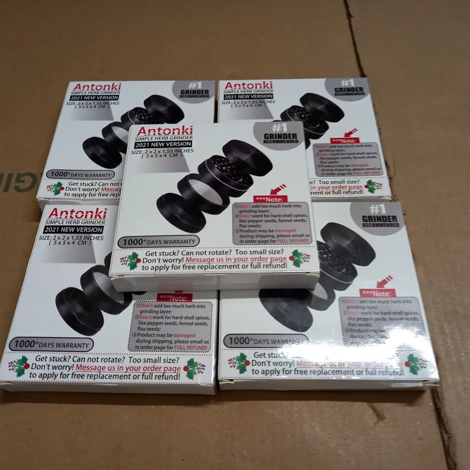 LOT OF 5 BOXED ANTONKI SIMPLE HERB GRINDERS