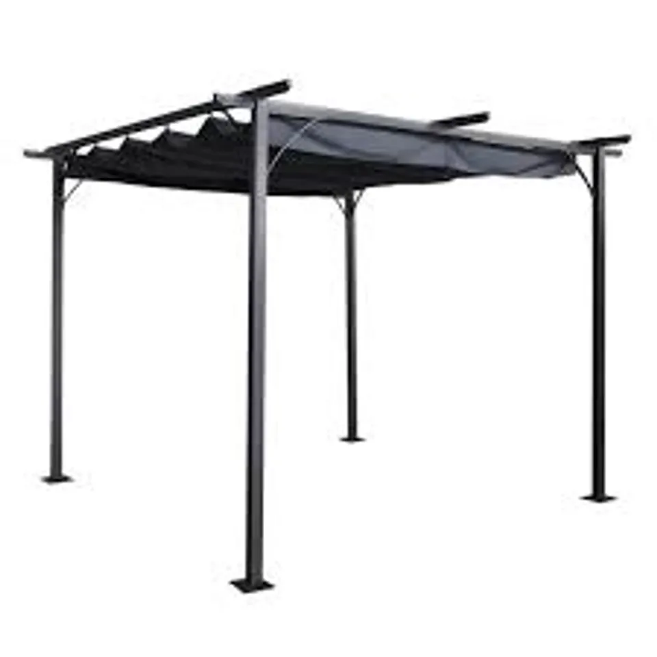 BOXED PRAGUE 3.5M X 3.5M GREY PERGOLA GAZEBO