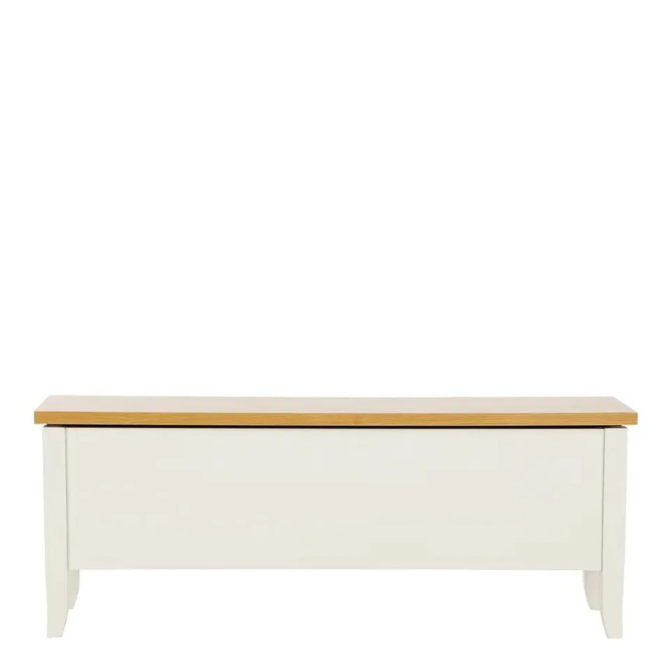 DAVENPORT STORAGE BENCH IN IVORY/OAK 1 OF 1 BOX