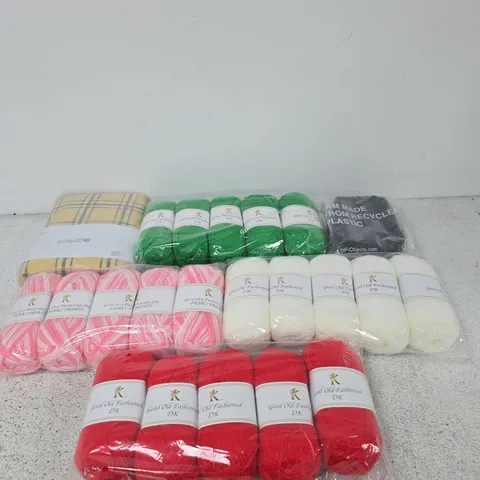 APPROXIMATELY 25 ASSORTED ITEMS INCLUDING KNITTING WOOL, GRACE DUVET COVER SET AND A SECTONA BAG