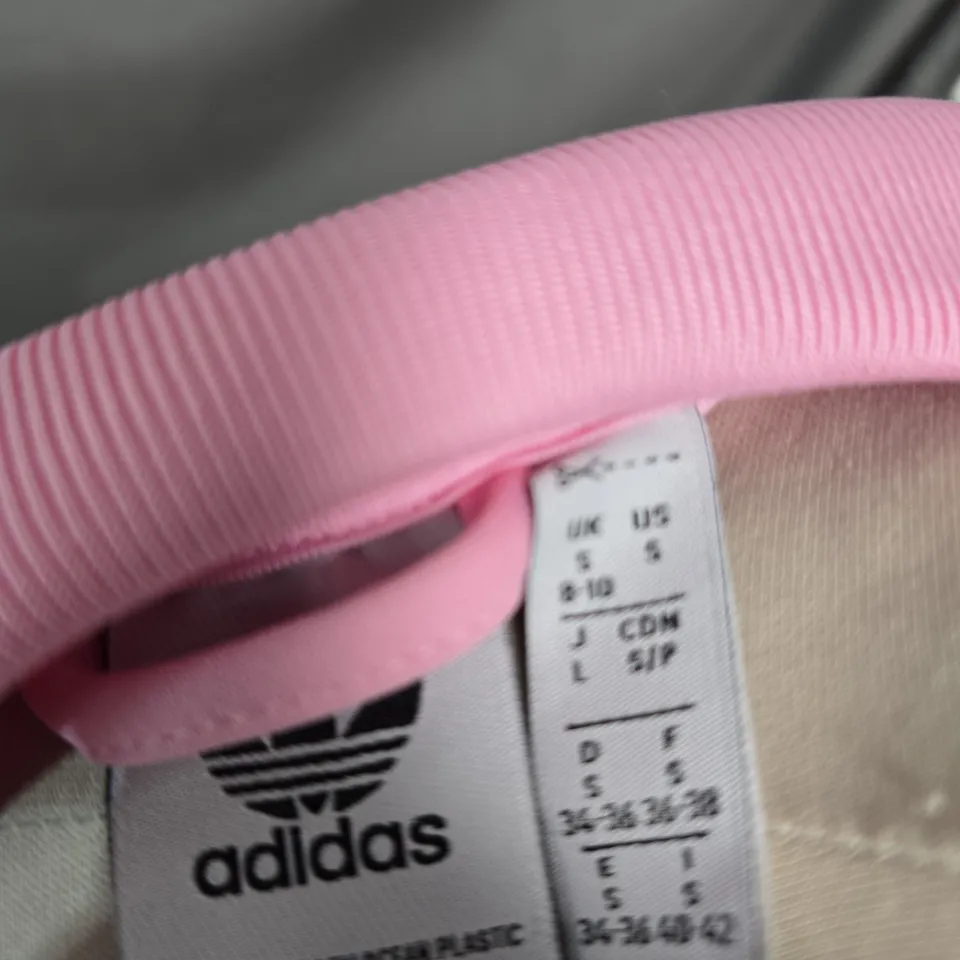ADIDAS PINK ZIP-FRONT TRACK JACKET WITH TREFOIL LOGO-SIZE S