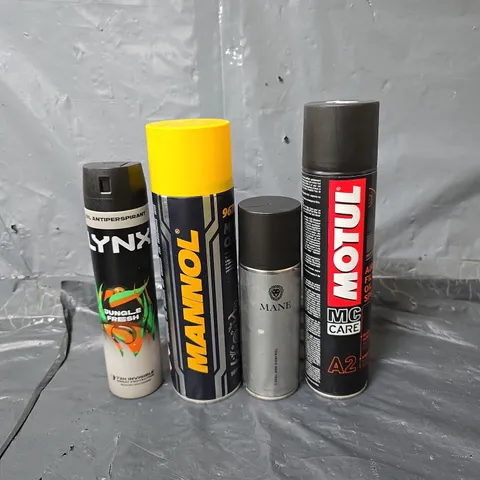 APPROXIMATELY 10 ASSORTED AEROSOLS TO INCLUDE OIL SPRAY , LYNX , ETC 