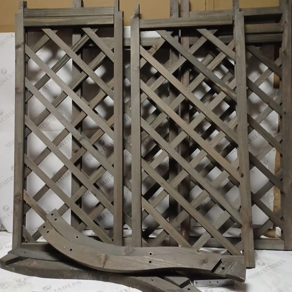 BOXED WOODLAND GARDEN ARCH SLATE 2.21M RRP £99.99