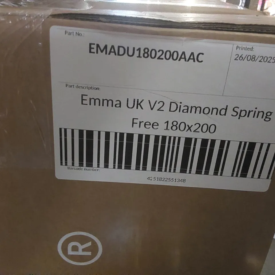 BRAND NEW BOXED EMMA UK V2 DIAMOND SPRING FREE 180 x 200CM SUPER KING MATTRESS 