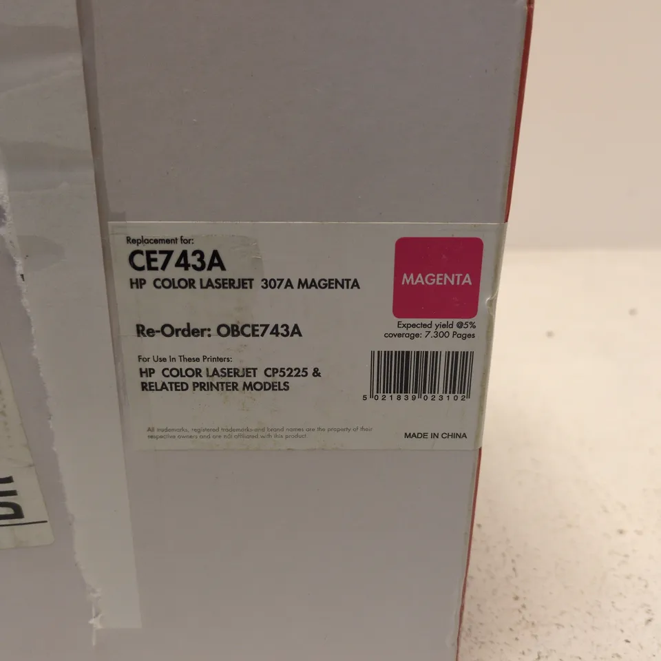 HP CE743A MAGENTA TONER CARTRIDGE FOR COLOR LASERJET (307A) – Q-CONNECT BOXED