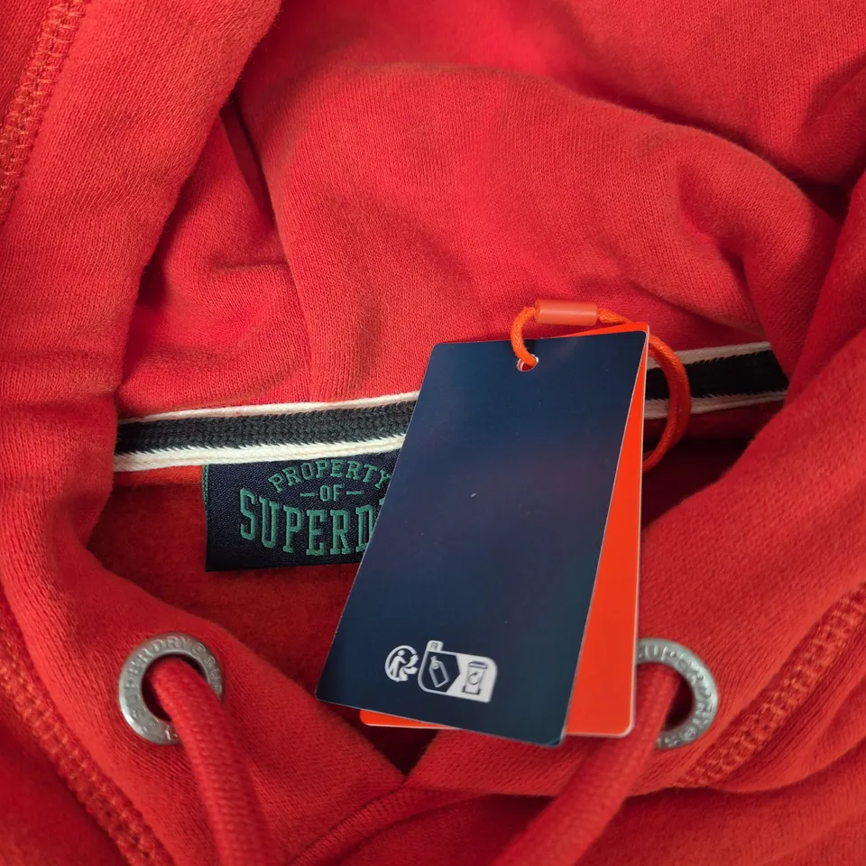 SUPERDRY ESSENTIAL LOGO HOODIE IN ORANGE - LARGE