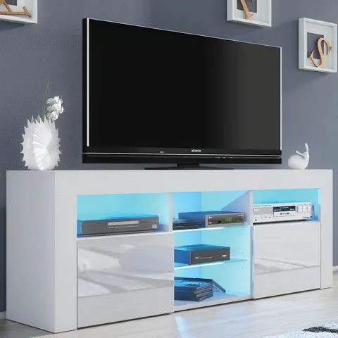 BOXED ANNAGROVE TV STAND FOR TVS UP TO 65" - WHITE (1 BOX)