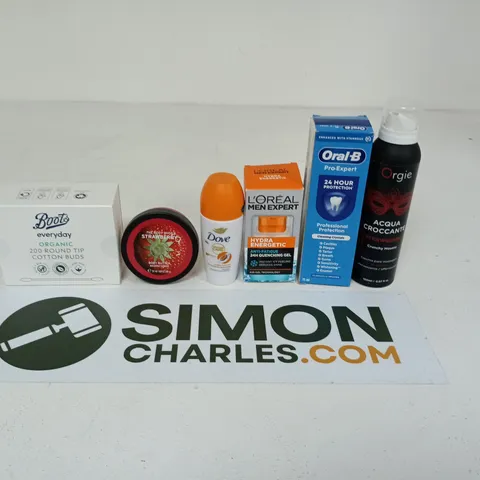 APPROXIMATEY 20 ASSORTED HEALTH AND BEAUTY PRODUCTS TO INCLUDE - DOVE ROLL ON DEODORANT - THE BODY SHOP STRAWBERRY BODY BUTTER AND ORAL-B PRO EXPERT TOOTHPASTE