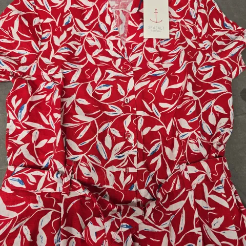 SEASALT CORNWALL TREEN COVE JUMPSUIT IN RED SIZE UK 10