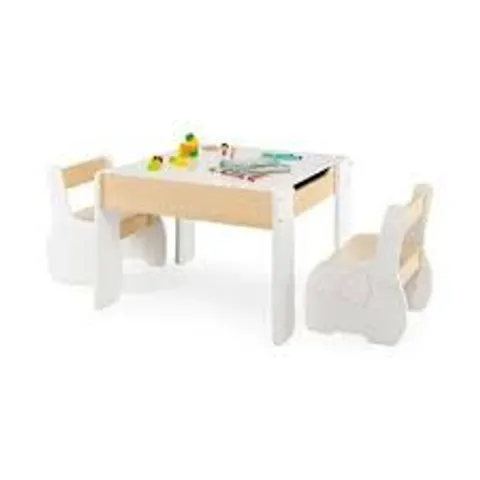 BOXED COSTWAY CHILDREN'S FURNITURE SET 4 IN 1 WITH REMOVABLE TABLE & STORAGE SPACE WHITE