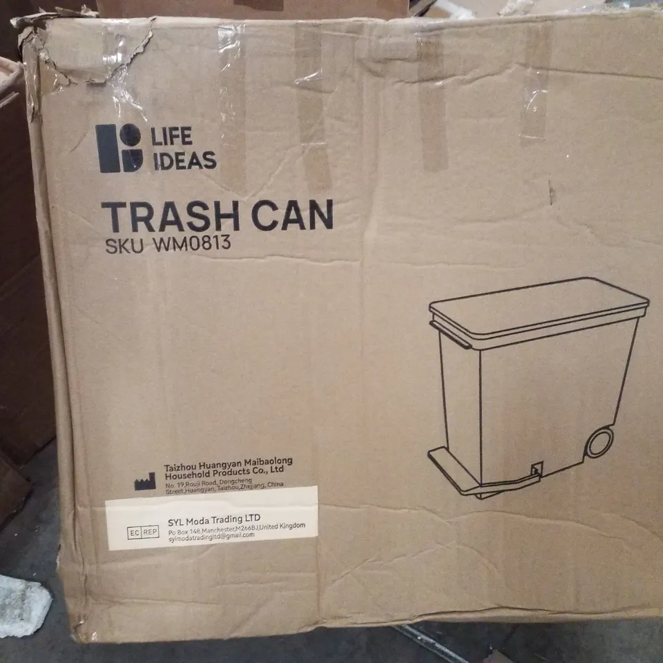 BOXED LIFE IDEAS TRASH CAN - IVORY